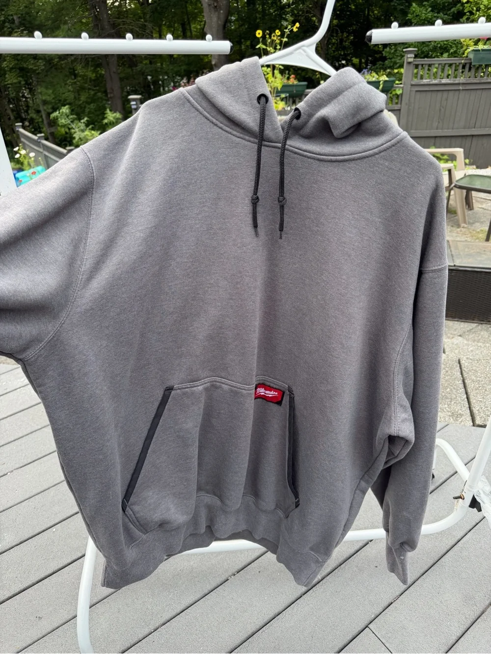 Men's Gray Crewneck Hoodie with Front Pouch